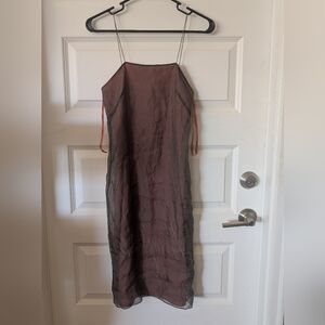 Banana Republic Burgundy Silk Dress